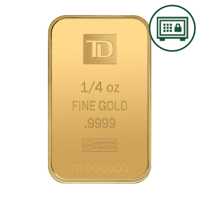 Image pour Lingot d’or TD de 1/4 oz - Stockage sécurisé à partir de Métaux précieux TD